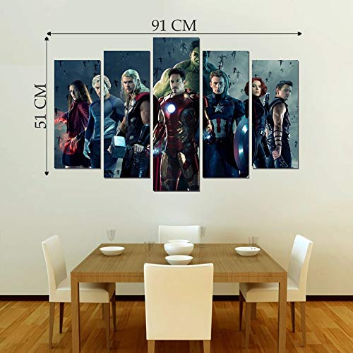 Divine Designs™ PVC Vinyl Self-Adhesive Avengers Pieces Wall Sticker For Living Room, Bedroom, Office Wall Decoration (20 X 35 INCH) Pack 1