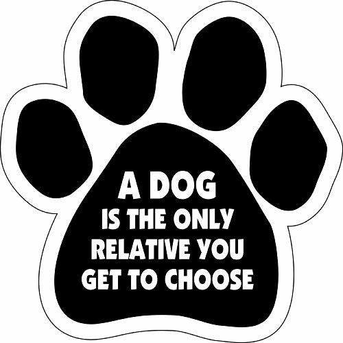 Car Magnet-Paw- A dog is the only relative you get to choose- 5" x 5"