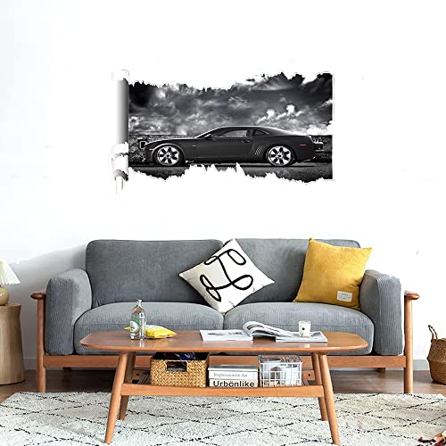 GADGETS WRAP Printed Wall Decal Sticker Scratched Paper Style Wall Decal (90cm x 50cm) - Muscle Car (3)