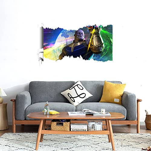 GADGETS WRAP Printed Wall Decal Sticker Scratched Paper Style Wall Decal (90cm x 50cm) - Thanos Hand Smile