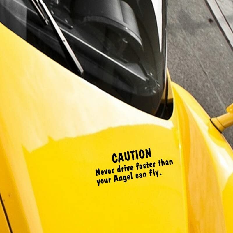 GADGETS WRAP Vinyl Wall Decal Sticker Caution Never Drive Faster Than Your Angel