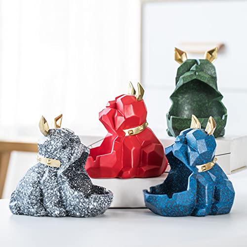 MYADDICTION Geometry Shar Pei Ashtray Centerpiece Statue for Indoor Outdoor Desk Gift Blue