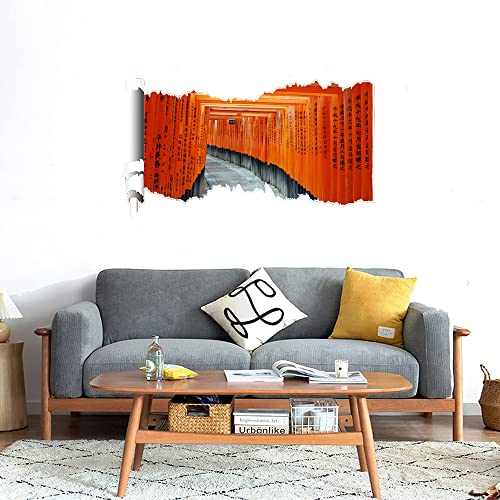 GADGETS WRAP Printed Wall Decal Sticker Scratched Paper Style Wall Decal (90cm x 50cm) - fushimi inari Taisha kyot Japan