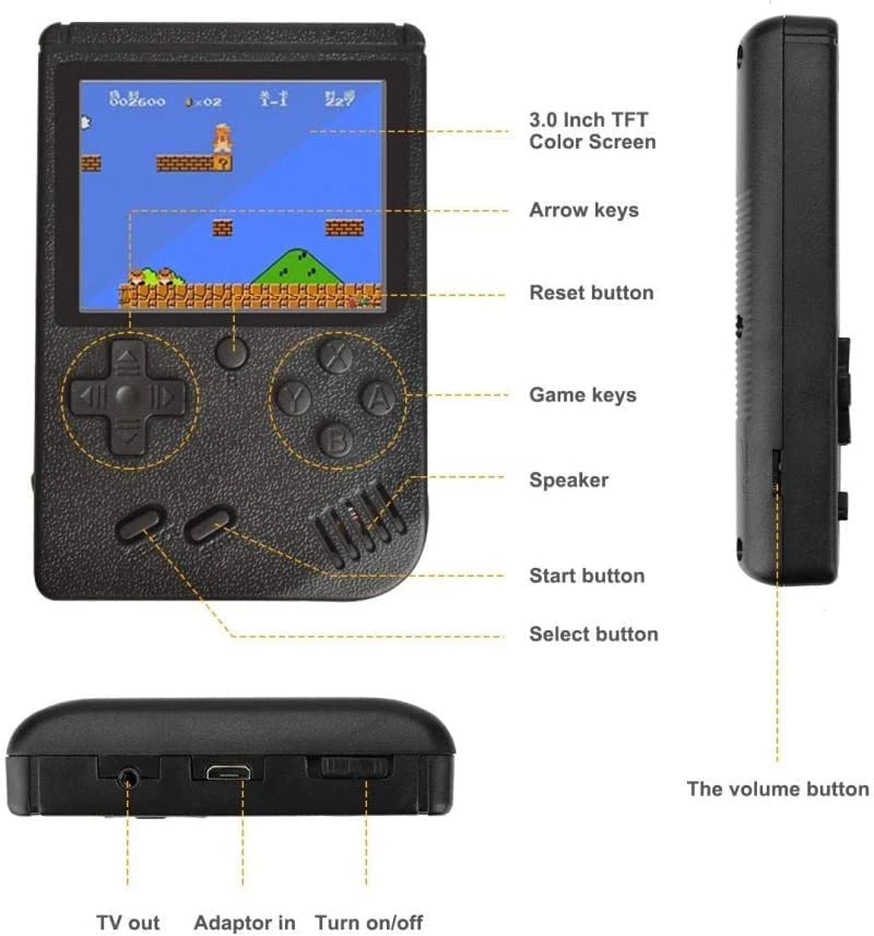 VGRASSP Two Player 400 in 1 TV Compatible Classical Handheld SUP Video Game for Kids with Many Fun and Exciting Games (Color as per Stock)