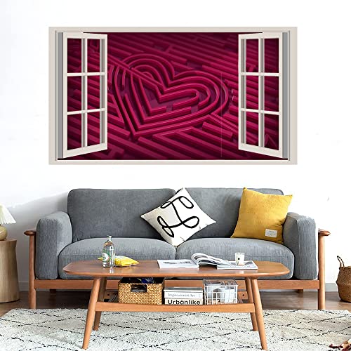 GADGETS WRAP Printed Wall Decal Sticker Fake Window Style Decal (90cm x 50cm) - Love Artistic