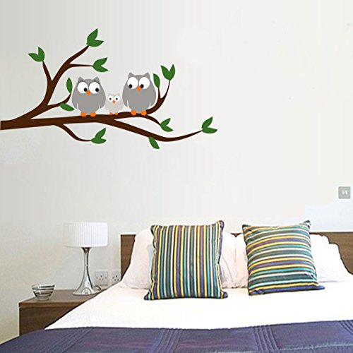 Owl Self Adhesive VinylWaterproof Decorative Wall Stickers for Hall, Bedroom, Kitchen and Furniture