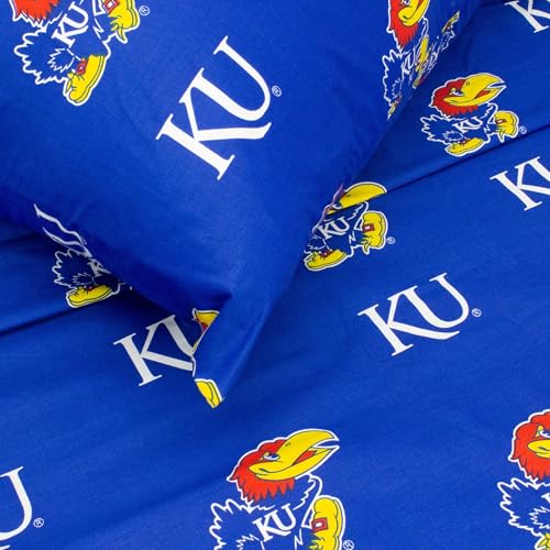 College Covers Kansas Jayhawks Printed Sheet Set - Queen - S