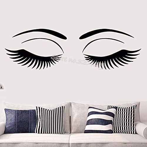 GADGETS WRAP Vinyl Decal Sticker Closed Eyes Eyelashes Wall Sticker (Item Finish Size : 17cm x 56cm)