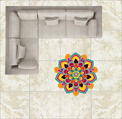 Diwali Special - Colourful Decorative Rangoli Sticker Size- 30 cm x 30 cm Set of 2 (AS146)