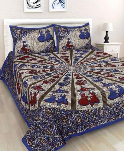 TOORVI Textile 144 TC Cotton King Printed Flat Bedsheet (Pack of 1, Red)