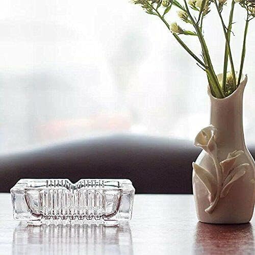 PIRU Square Heavy Glass Crystal Ashtray For Indoor, Ash Trays For Smoking For Home, Ashtray For Cigarette Stylish, Ashtray For Home, Car Ashtray, PACK-1