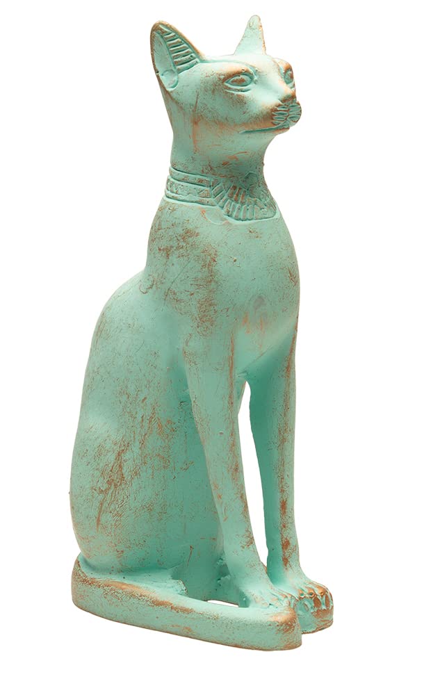 Discoveries Egyptian Imports Patina Bastet Cat Statue - Made in Egypt - 5" Tall