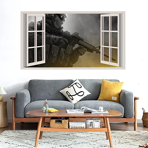 GADGETS WRAP Printed Wall Decal Sticker Fake Window Style Decal (90cm x 50cm) - Ghost from mw2