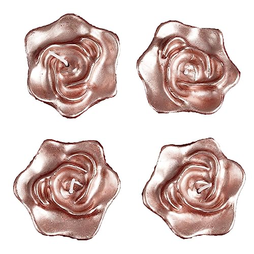 Weddings Parties and Gift 4 Rose Gold Wedding Roses Flowers Floating Candles Party Centerpieces Supplies vngift4504