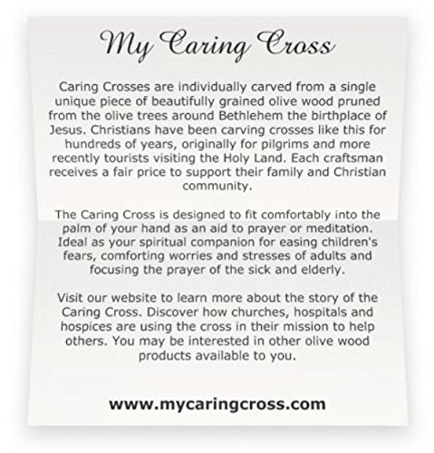 Certified Holy Land Olive Wood Caring/Holding Cross (6, Medium Pocket Cross - 3.75" x 1.75" x 0.5":)