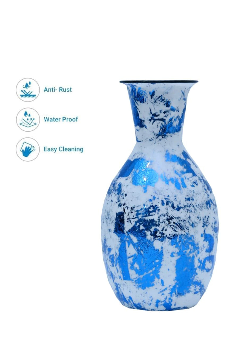 Amaze Shine Unbreakable Flower Vase Modern Metallic For Home And Decor Handmade Flower Vase (Blue Flower Vase)