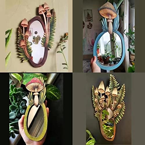 ATORSE® Wall Mirror Mushroom Shaped Farmhouse for Living Room Entryway Hallway C