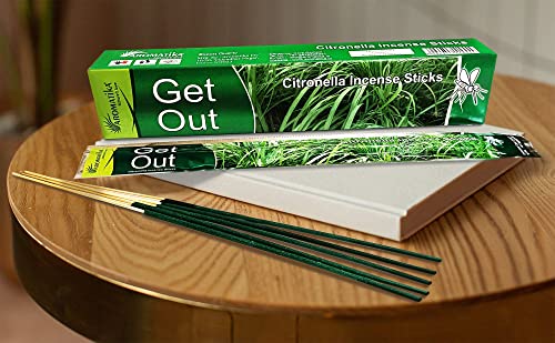 Aromatika Get Out 240 Mosquito Repellent Incense Sticks, Natural and Herbal Citronella Agarbatti Pack | Machar Agarbatti | Anti- Mosquito | Burn Time- 45 mins Approx