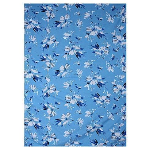 WONDERLOOK 100% Super Soft Reversible Design Dohar I AC Blanket I Blanket for All Season I Gifting (Single, Sky Blue Flower)