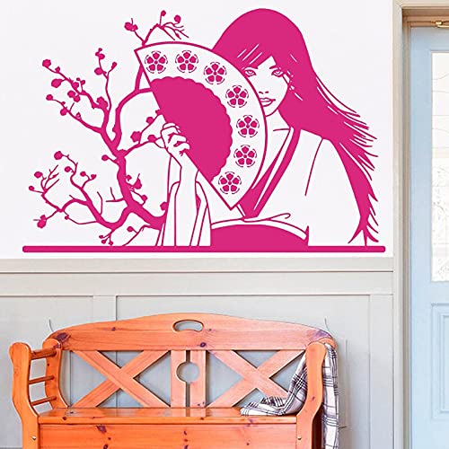 GADGETS WRAP Vinyl Decal Sticker Beauty Janpanse Girl Plum Blossom (Item Finish Size : 83cm x 56cm)