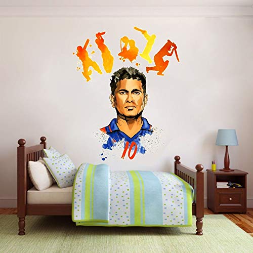 DivineDesigns™ Sachin Tendulkar Shots Sticker | Wall Sticker for Living Room/Bedroom/Office and All Decorative Stickers