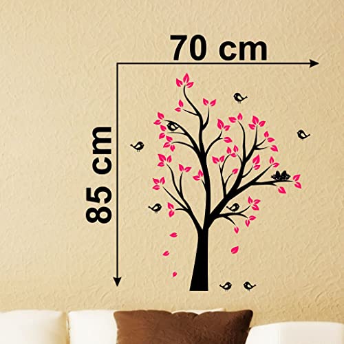 Delight Art Tree with Leaf and Birds Wall Sticker Size - ( 70*85 ) cm Model id - ( DAMC00366L )