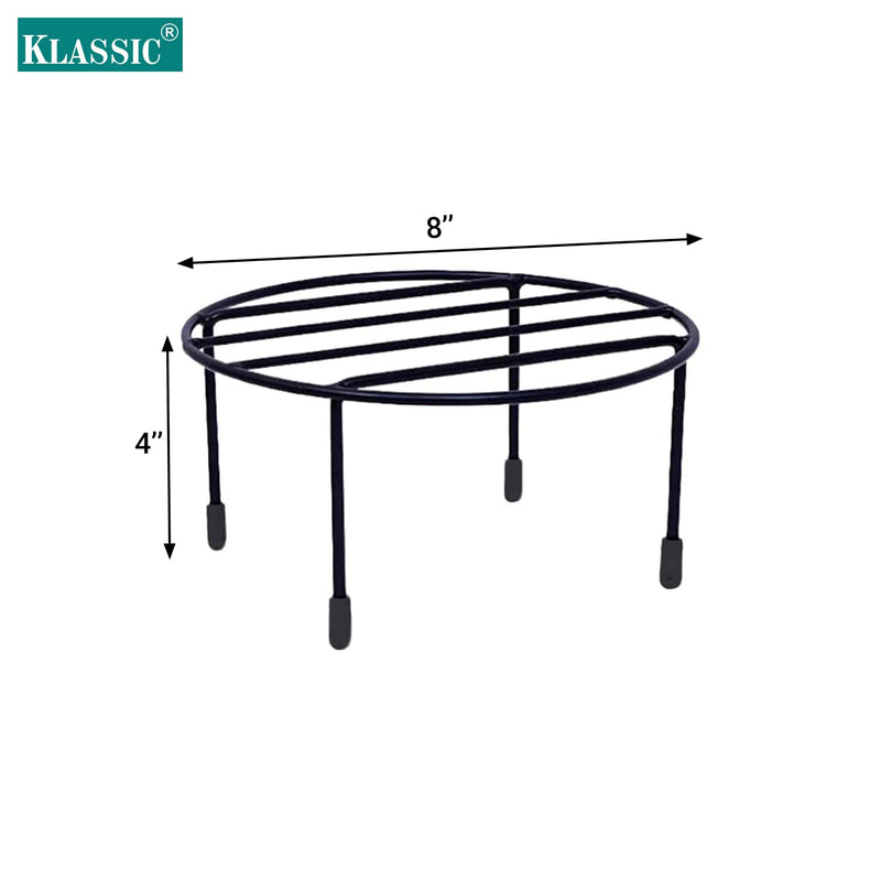 Klassic Circular Eco Metal Plant Stand,Pot Stand, Plant stand for balcony | Pot stand for indoor plants | Planter Stand | Plant stand for indoor living room (Black, Pack of 1)