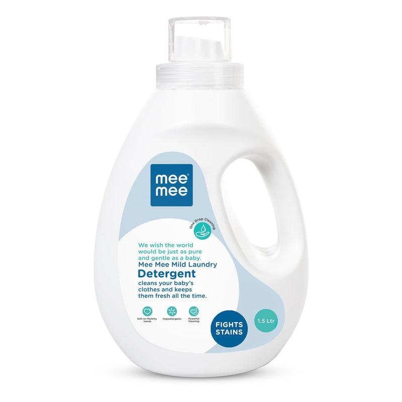 Mee Mee Baby Anti-Bacterial Liquid Laundry Detergent, Hypoallergenic Free, Food Grade, Ph balanced (Bottle, 1.5 Litre)