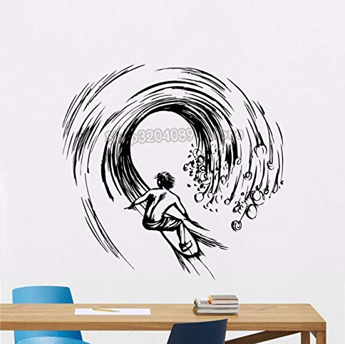 GADGETS WRAP Vinyl Decal Sticker Surfer On Waves 3D Wall Decals Surfing (Item Finish Size : 56cm x 58cm)