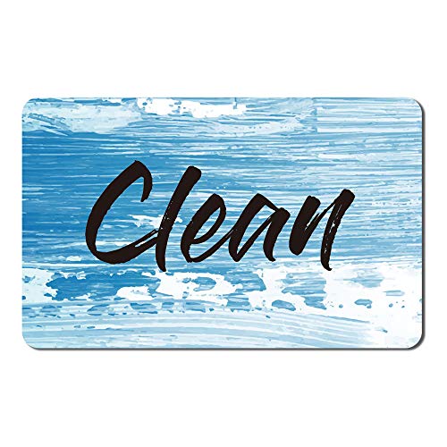 Umtiti Magnet, 1.5mm Thick Clean Dirty Sign Magnet for Dishwasher, Laundry Machine, Refrigerator, Reversible Kitchen Dish Washer Sign, Double Sided Magnet with Bonus Magnetic Plate, Wave