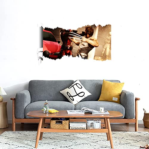 GADGETS WRAP Printed Wall Decal Sticker Scratched Paper Style Wall Decal (90cm x 50cm) - Two Heroes