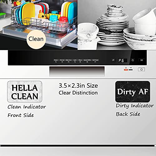 Dishwasher Magnet Oxepleus Double Sided Dirty Clean Sign for Dishwasher (3D Granite)