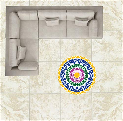 Diwali Special - Colourful Decorative Rangoli Sticker Size- 30 cm x 30 cm Set of 2 (AS141)