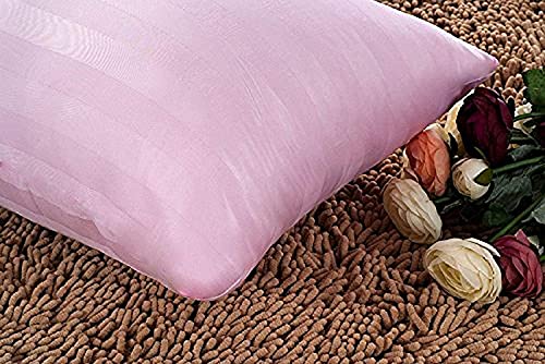 H B MSALA Ultra Soft Body Pillow - Long Side Sleeper Pillows for Use During Pregnancy - Soft Satin Pink Stripes with Soft Polyester Microfiber Filling (Single Pack)