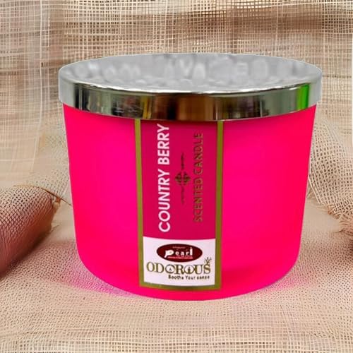 The Decor Affair 1 Pcs Handcrafted Smoky Bourbon & Leather Scented Candle for Cozy, Winter Evenings (Country Berry Fragrance).