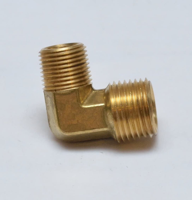 PMW - Reducing Male Elbow - Pack of 1 - Male Thread Brass Reducing Elbow (BSP) (3/8")