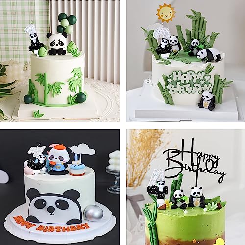 Black Number 9 Candle,Panda Birthday Cake Candles for Kid Adult Number Birthday Candles Party Supplies