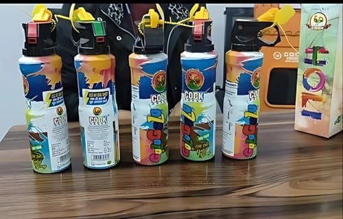 Desi Festival® - Gulal Powder Bottle with Sprinkler Cap |5 Pack - Red, Yellow, Blue, Green, Red| 90gm Gulal- each Bottle| Non- Toxic , Skin Friendly, Organic colored Powder|Holi Celebration