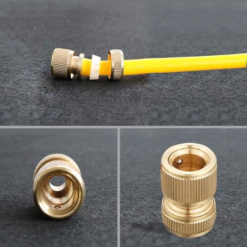 Brass Hose Connector by Divine Tree 1/2 Inch Hose Nozzle Garden Water Hose Quick Connector Universal for Quick Hose Pipe Fitting 1/2 inch Quick Connector