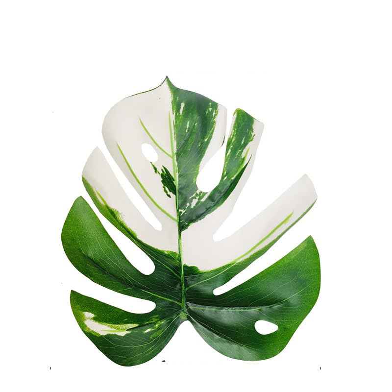 Aatwik Turtle Back Leaf Faux Green and White Plant Home Decor 18 Leaves 70 cm| Artificial plant | Home Decor Plant