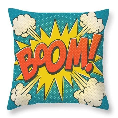 Arni_arts MG108_Comic Boom Square Throw Pillow (16x16 inches, Blue)