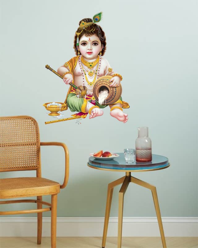 DreamKraft makhan chor Multicolour Vinyl Size 64 cm X 50 cm Wall Sticker