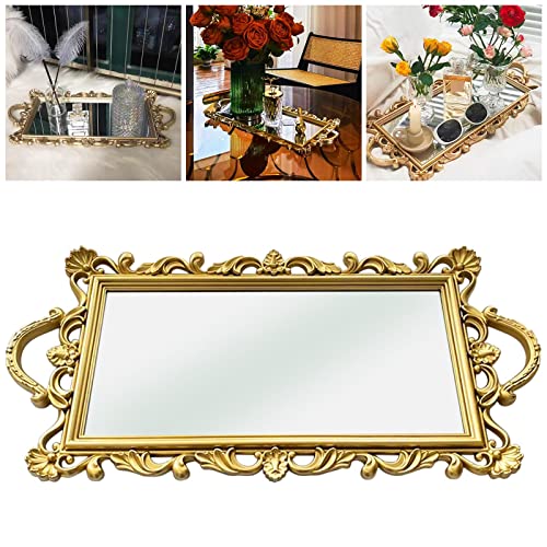 CALANDIS Luxury Mirror Tray Display Tray Tea Tray for Wedding Party Decor L