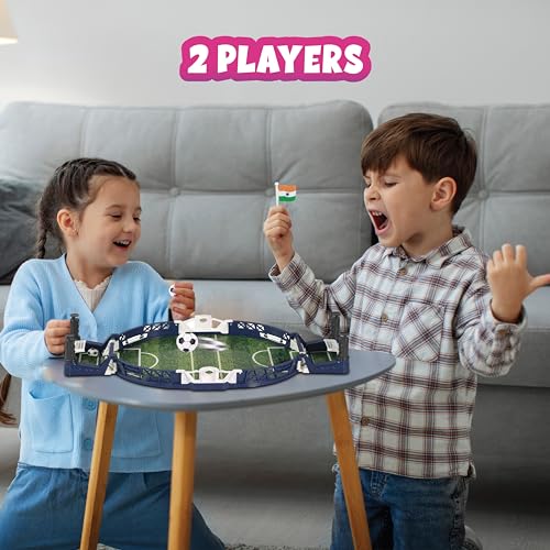 ToyMagic Mini Football Game|Indoor Mini Tabletop Soccer Game|2 Players Interactive Hand Football Board Game|Sport Game for Boys & Girls 4+|Best Birthday Gift|Family Games|Table Game Toy|Made in India