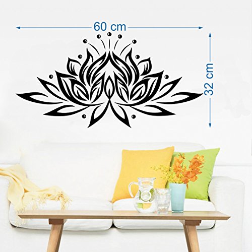 Lotus Self Adhesive VinylWaterproof Decorative Wall Stickers for Hall, Bedroom, Kitchen and Furniture