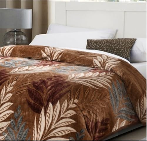 Gulmohar Model Name Piccadely King Size Bedsheet 3pc. Set Winter Special Warm & Cozy Gorgeous Bed Sheet Size (275 x 275) cms with 2 Pillow Covers Size (46 x 69) cms