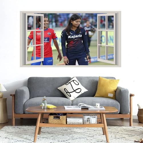 GADGETS WRAP Printed Wall Decal Sticker Fake Window Style Decal (90cm x 50cm) - Women IPL 2024 Cricket World Cup 104