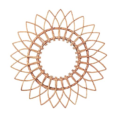 SAZ DEKOR Rattan Mirror Rustic Pastoral Wall Mirror for Dressing Photo Props Apartment