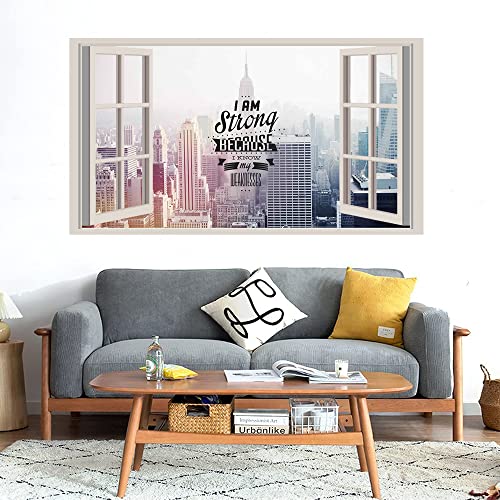 GADGETS WRAP Printed Wall Decal Sticker Fake Window Style Decal (90cm x 50cm) - Motivational 3