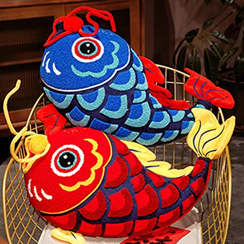 CALANDIS® Chinese Style Pillow Bedroom Living Room Comfortable Handmade Chair Blue Fish | 1 Chinese Style Pillow